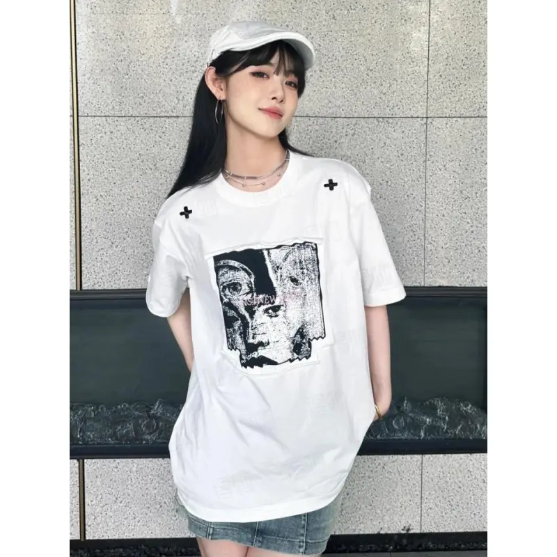 DOKZB T Shirts Women's White-5