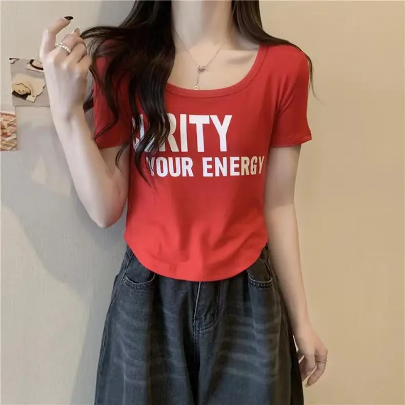 DOKZB T Shirts Women's Red-2