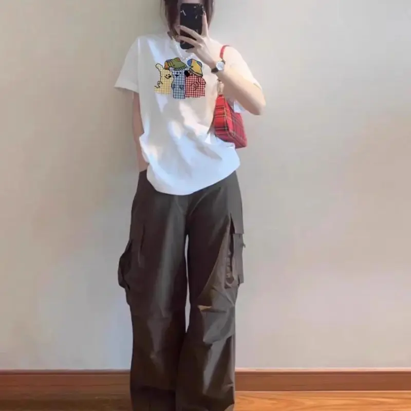 DOKZB Drop Shoulder Sleeve T Shirt Women's-8