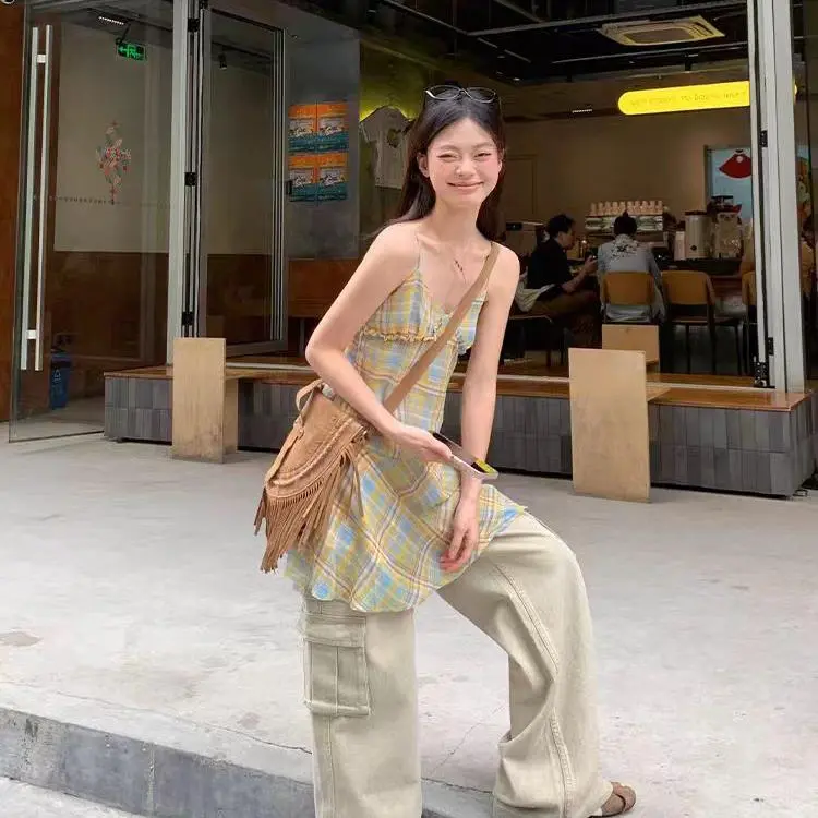 DOKZB Slip Dresses Women's Yellow-5