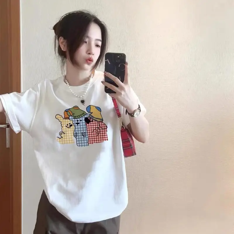 DOKZB Drop Shoulder Sleeve T Shirt Women's-9