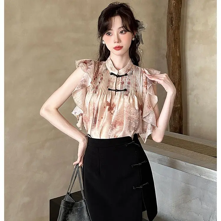 DOKZB Two Piece Skirt Sets Women's Pink-3