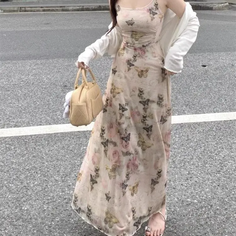 DOKZB Slip Dresses Women's Apricot-3