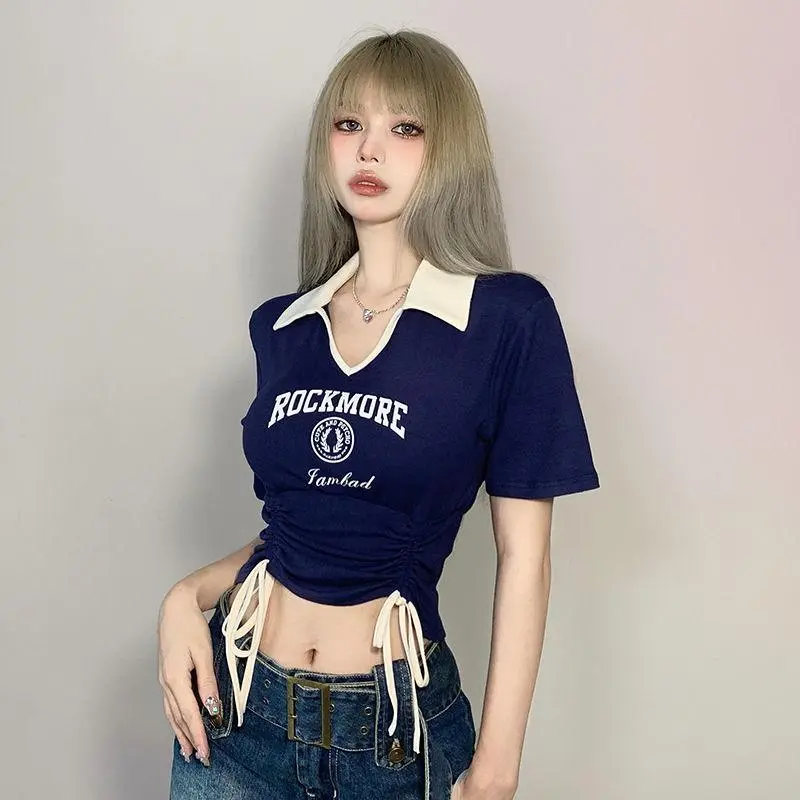DOKZB T Shirts Women's Blue-2