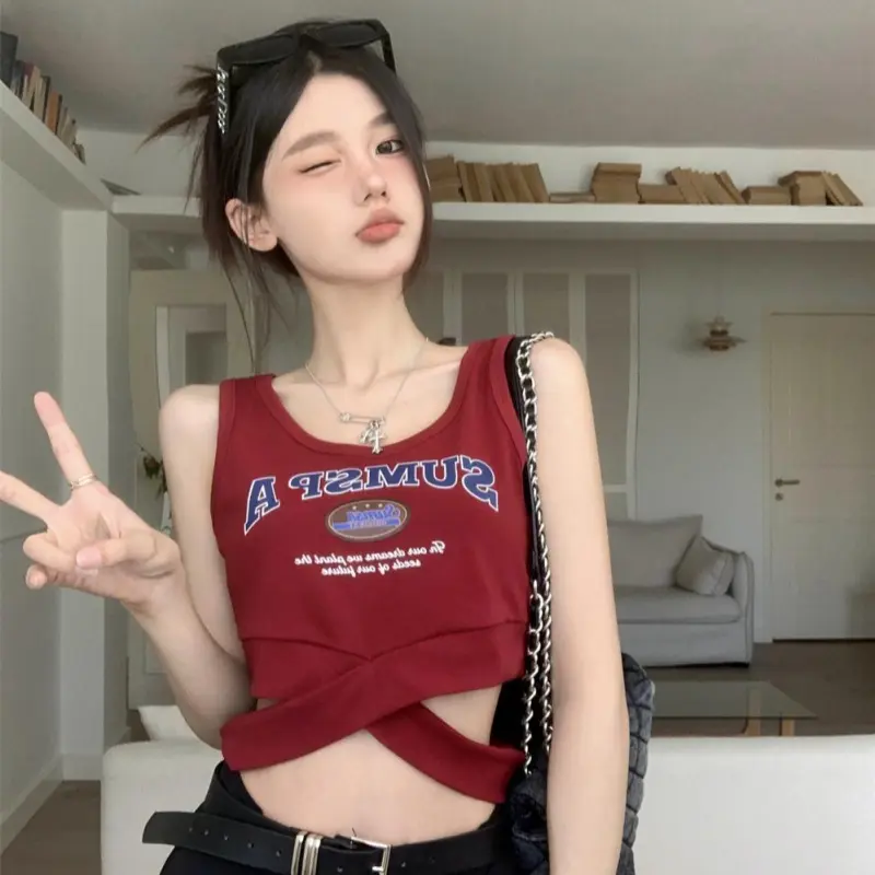DOKZB Tank Tops Women's Red-4