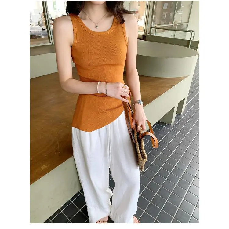 DOKZB Tank Tops Women's Orange-2
