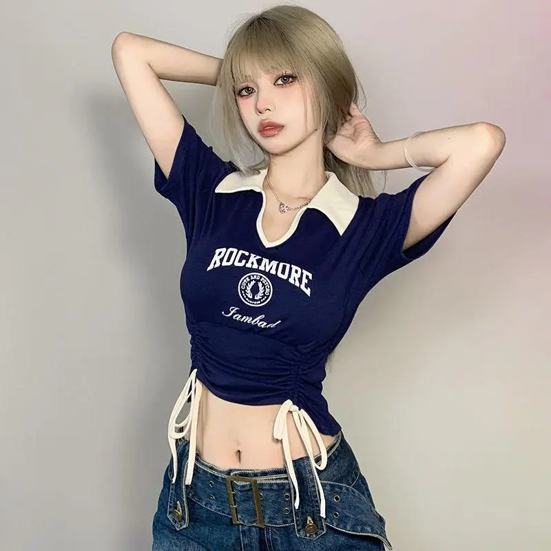 DOKZB T Shirts Women's Blue-5