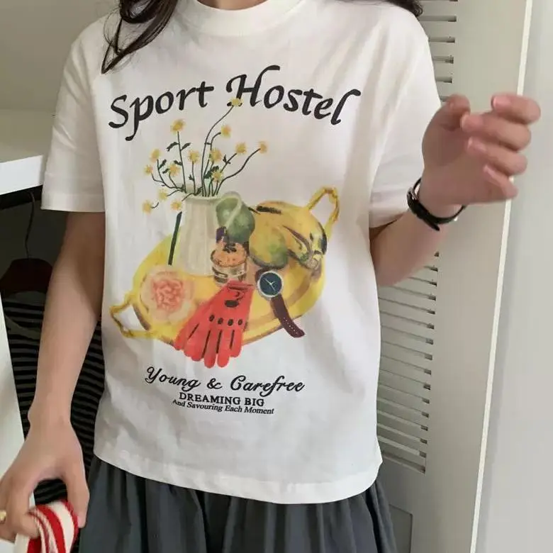 DOKZB Drop Shoulder Sleeve T Shirt Women's-3