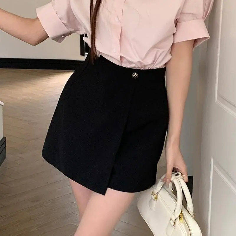 DOKZB Casual Short Skirts Women's Black-6