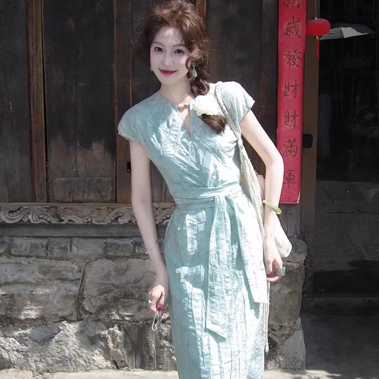 DOKZB Short Sleeved Dress Women's-4