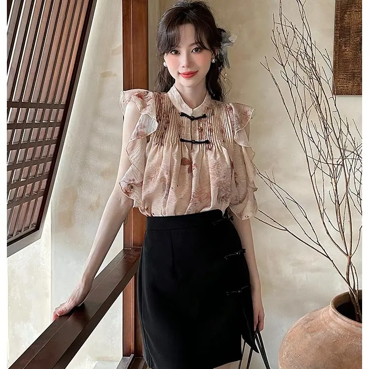 DOKZB Two Piece Skirt Sets Women's Pink-5