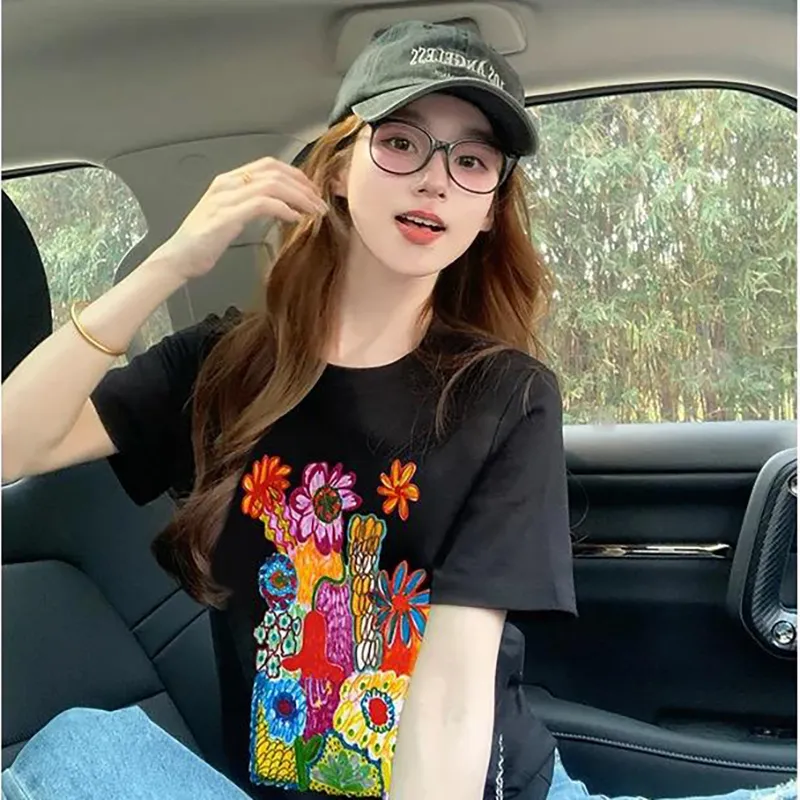 DOKZB T Shirts Women's Black-5