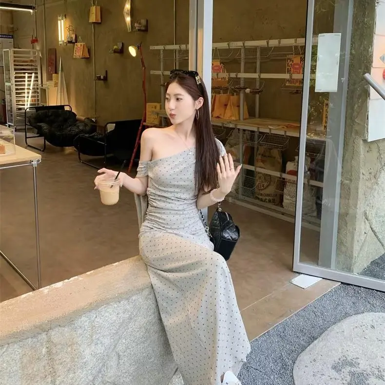 DOKZB Sleeveless Dresses Women's Gray-6