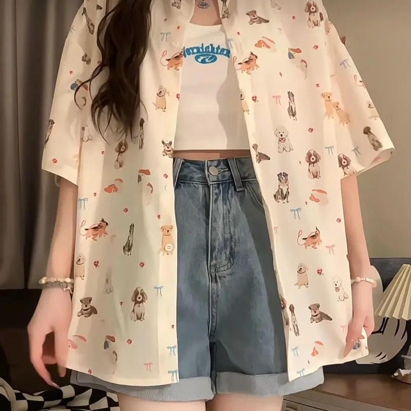 DOKZB Shirts Women's Apricot-3