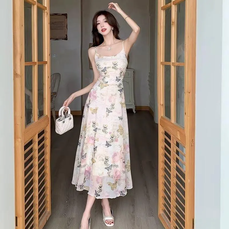 DOKZB Slip Dresses Women's Apricot-2