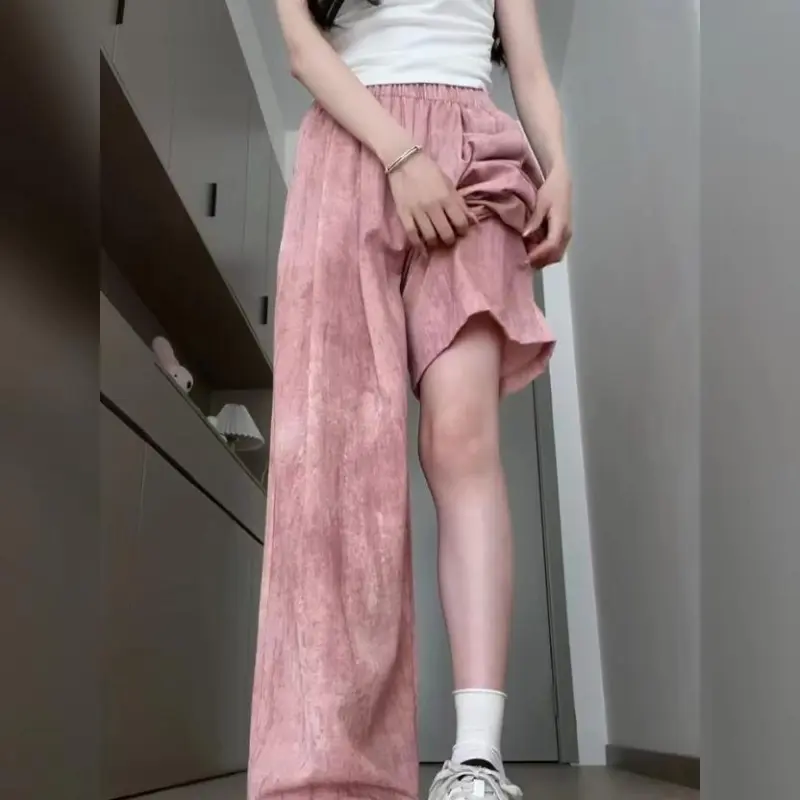 DOKZB Casual Pants Women's Pink-4