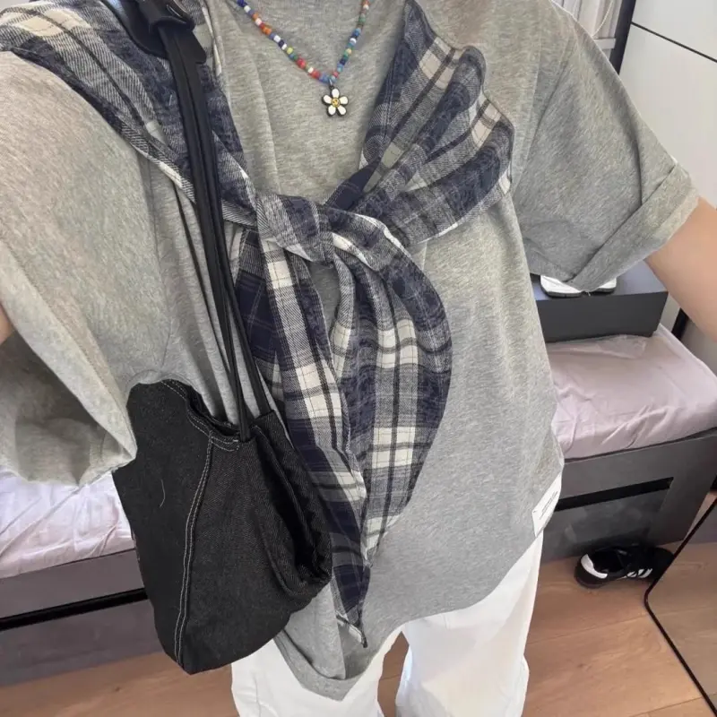 DOKZB Regular T Shirt Women's Gray-5