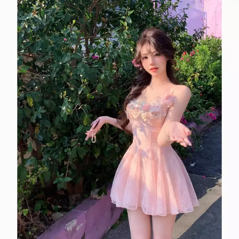 DOKZB Slip Dresses Women's Light Pink-6
