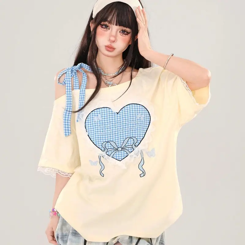 DOKZB T Shirts Women's Cream Apricot-2