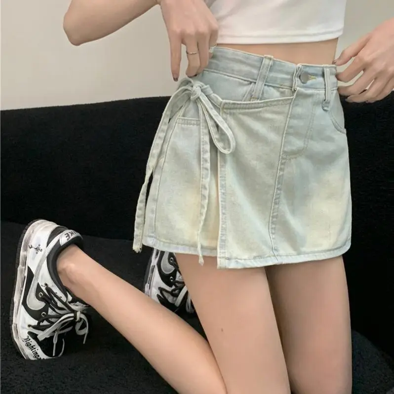 DOKZB Denim Shorts Women's Light Blue-3