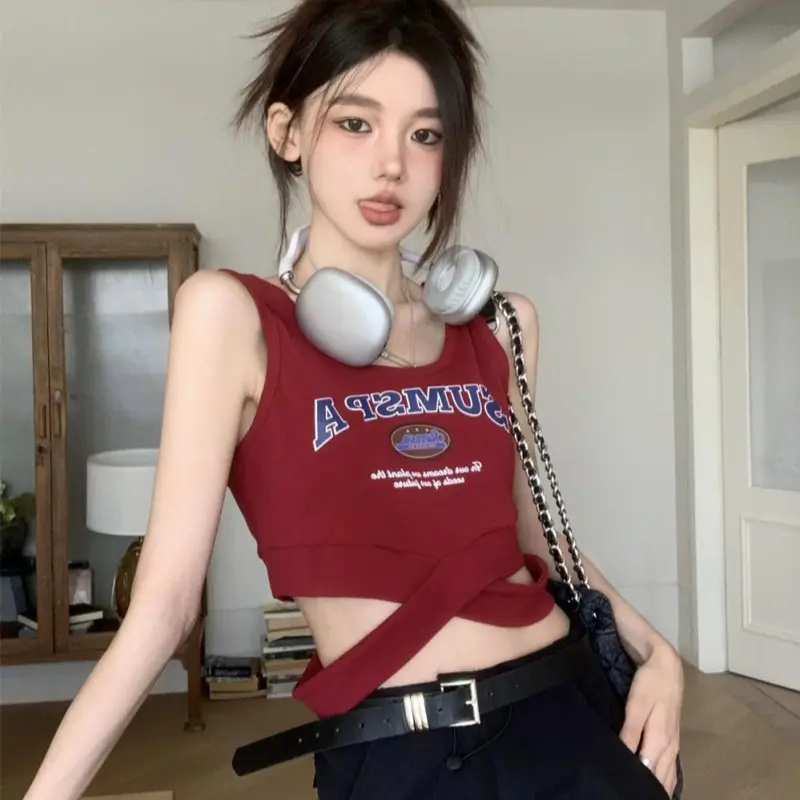 DOKZB Tank Tops Women's Red-5