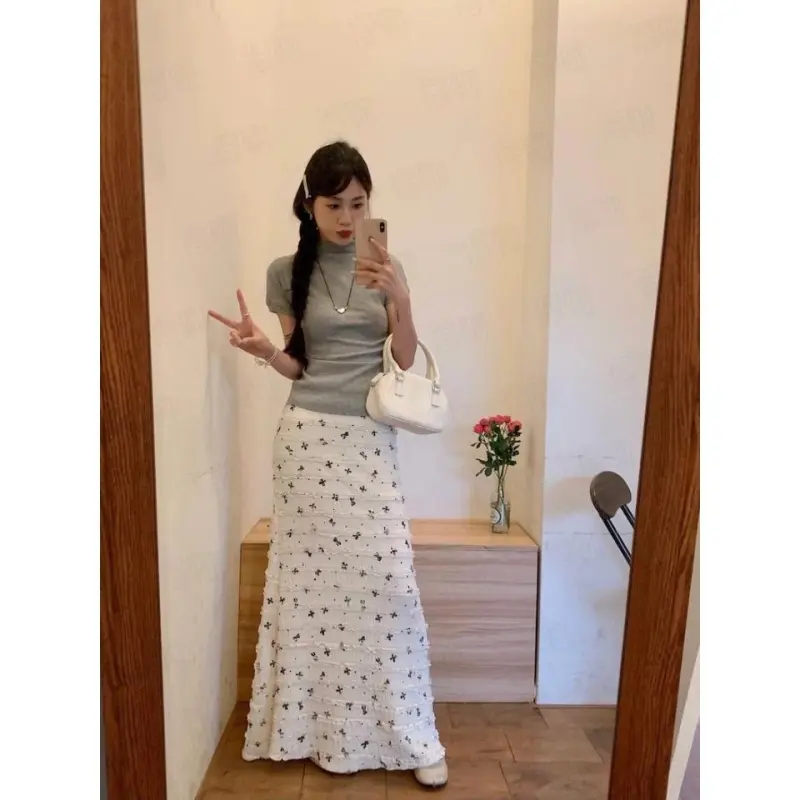 FLIM Comfortable Casual Long Skirt Women's-5