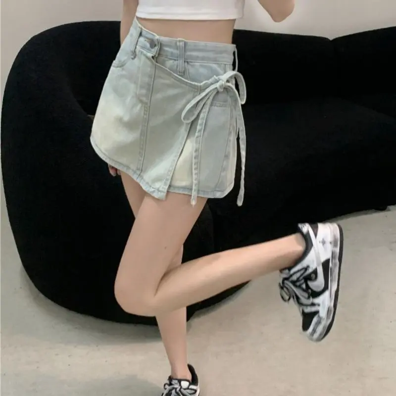DOKZB Denim Shorts Women's Light Blue-6