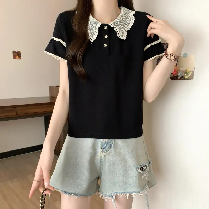 DOKZB T Shirts Women's Black-4