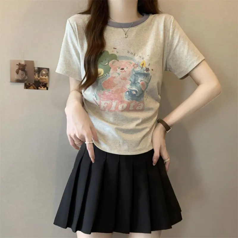 DOKZB T Shirts Women's Heather Gray-4