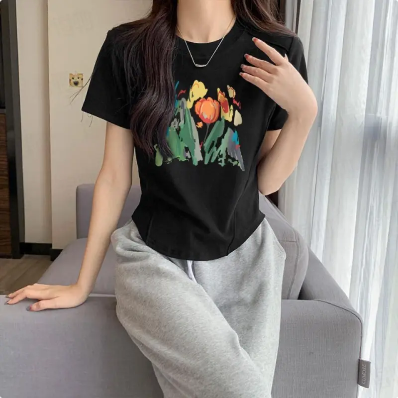 / T Shirts Women's Black-2