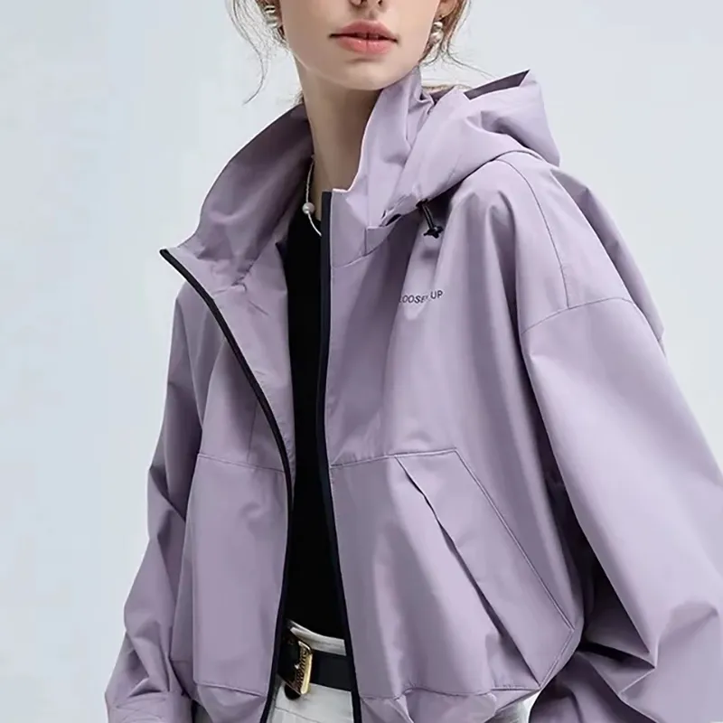 DOKZB Jackets & Coats Women's Sheer Purple-3