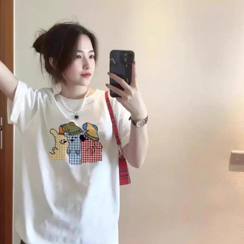 DOKZB Drop Shoulder Sleeve T Shirt Women's-10