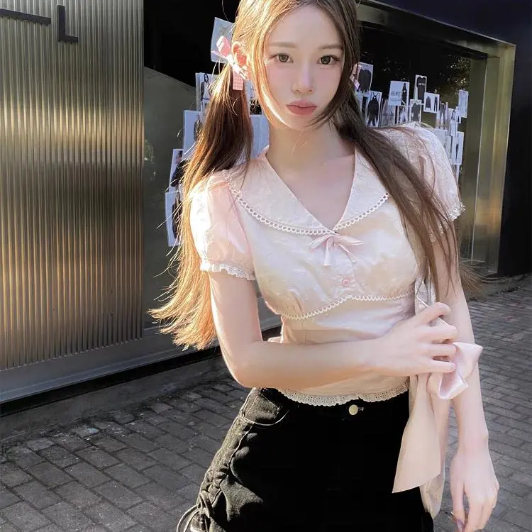 DOKZB Puff Sleeve T Shirt Women's-2