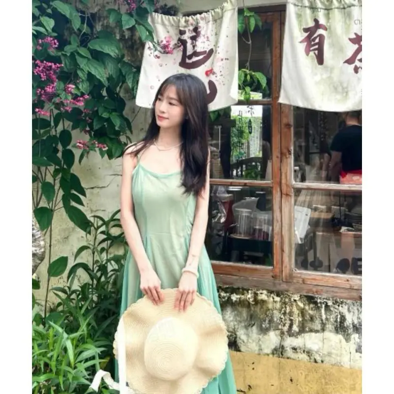 DOKZB Slip Dresses Women's Mint Green-6