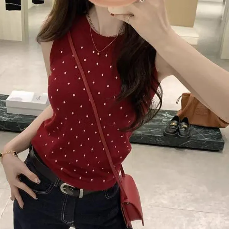 DOKZB Tank Tops Women's Red-4