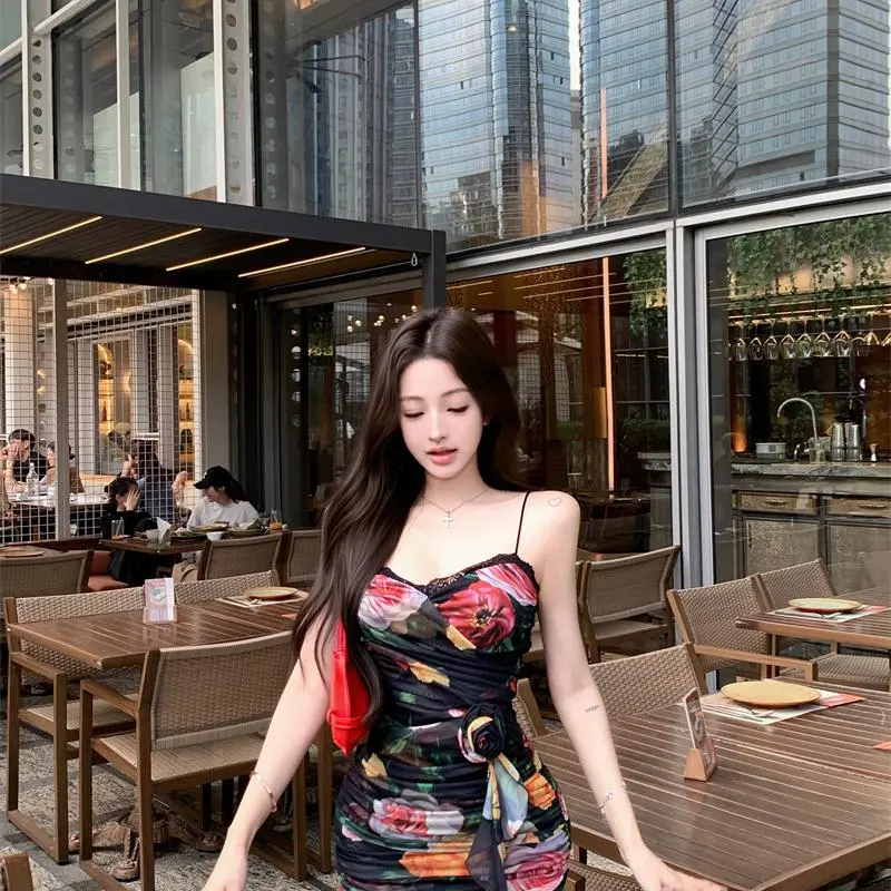 DOKZB Slip Dresses Women's Black-5