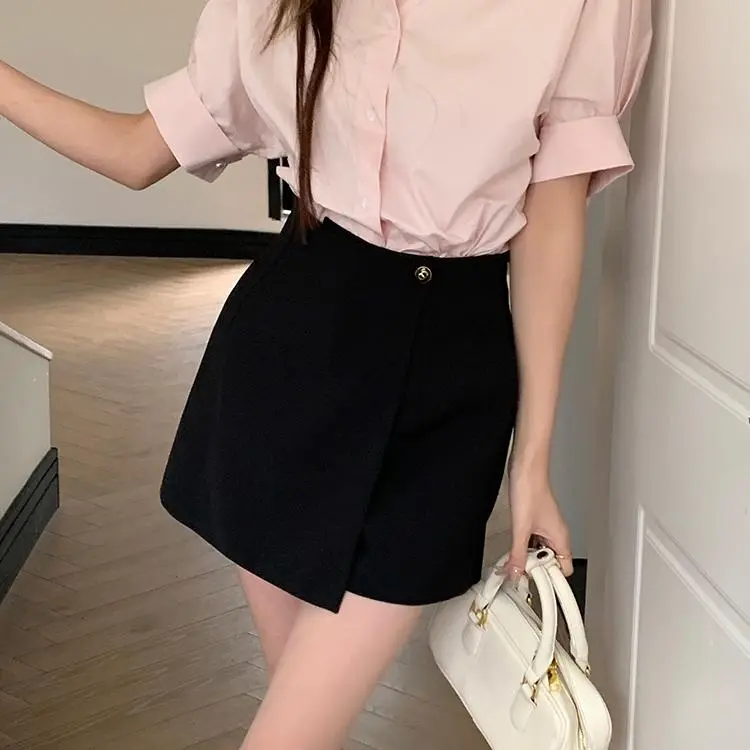 DOKZB Casual Short Skirts Women's Black-4