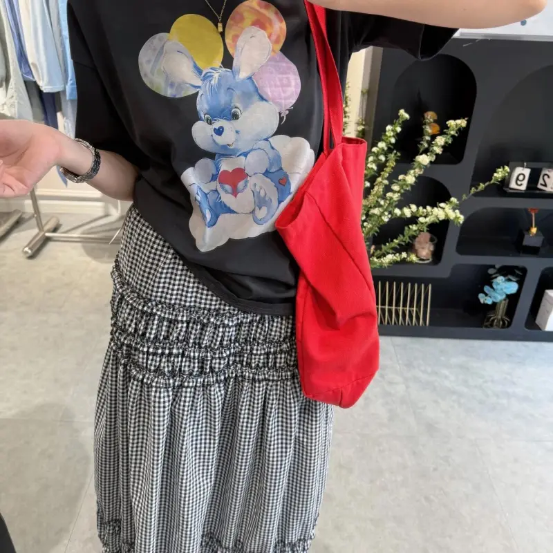 DOKZB Drop Shoulder Sleeve T Shirt Women's-4