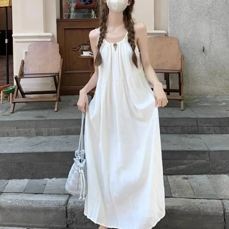 DOKZB Slip Dresses Women's Ecru-3