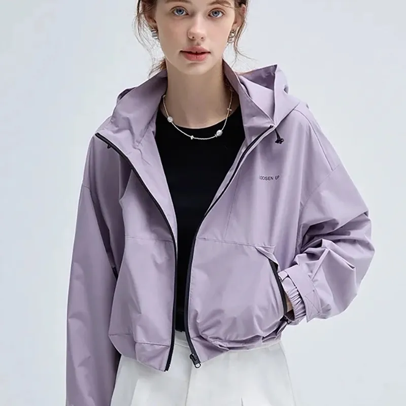 DOKZB Jackets & Coats Women's Sheer Purple-4