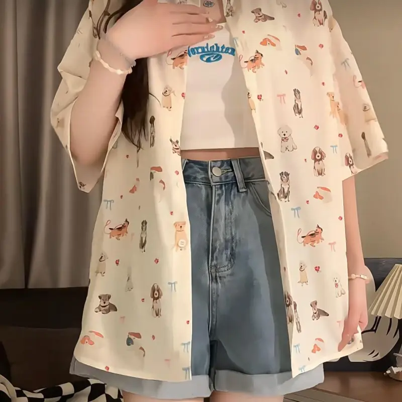 DOKZB Shirts Women's Apricot-4