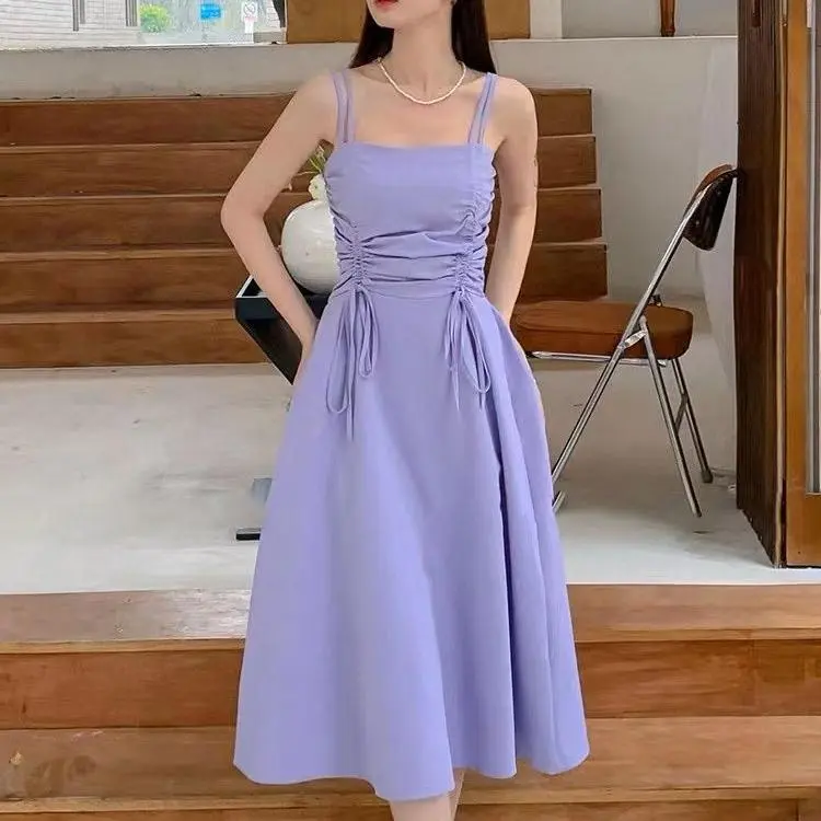 DOKZB Slip Dresses Women's Purple-2