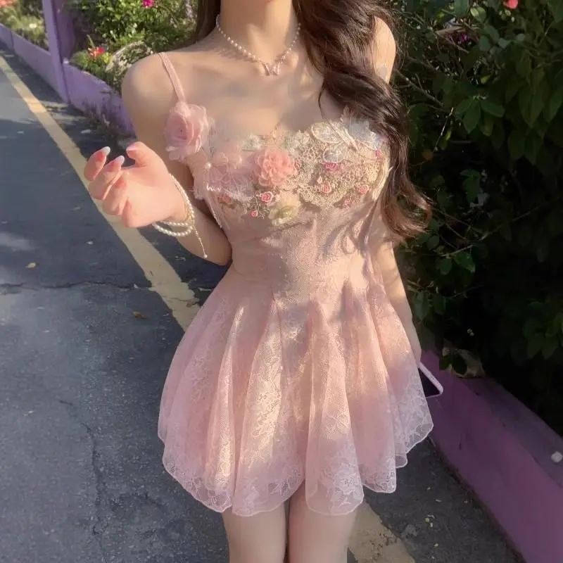 DOKZB Slip Dresses Women's Light Pink-4