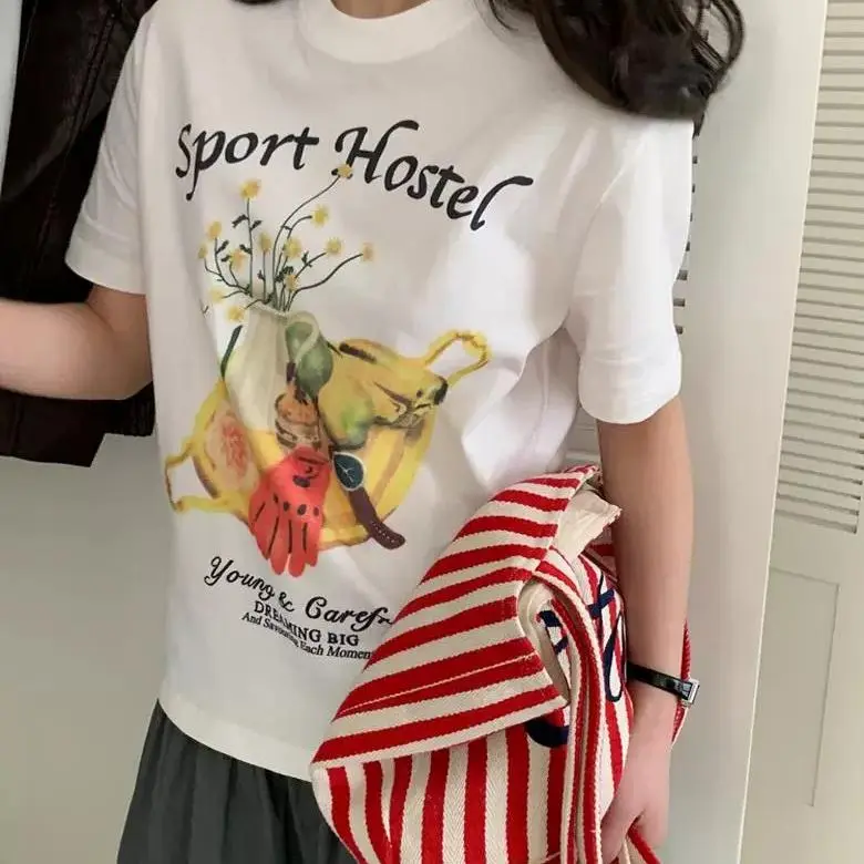 DOKZB Drop Shoulder Sleeve T Shirt Women's-2