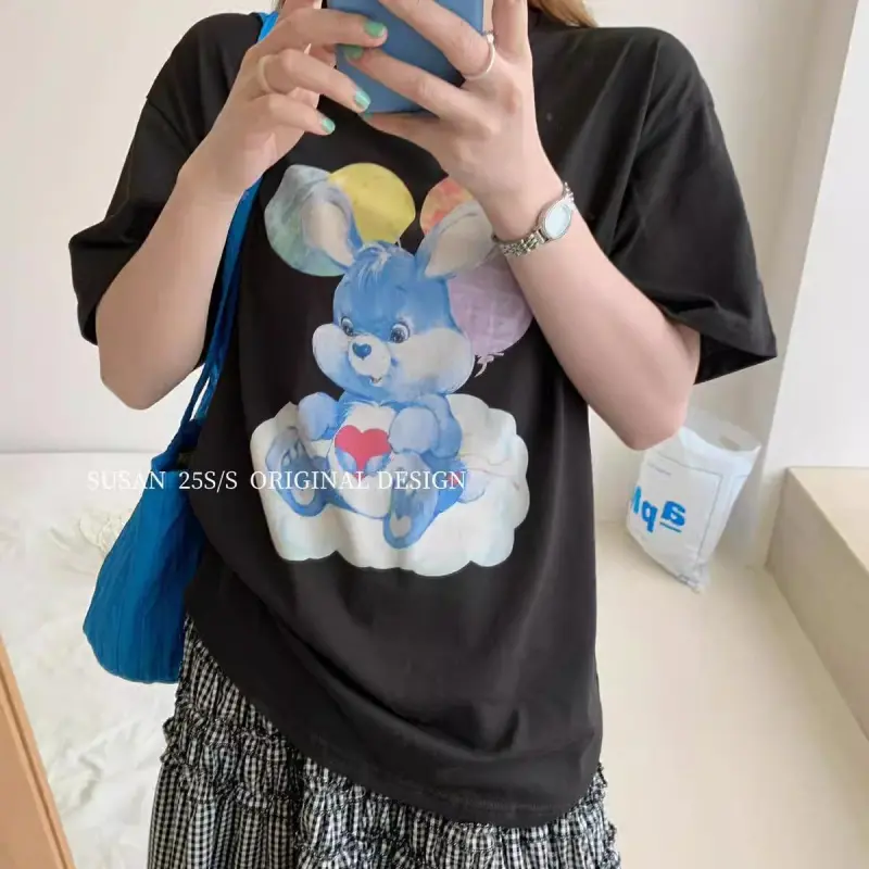 DOKZB Drop Shoulder Sleeve T Shirt Women's-5