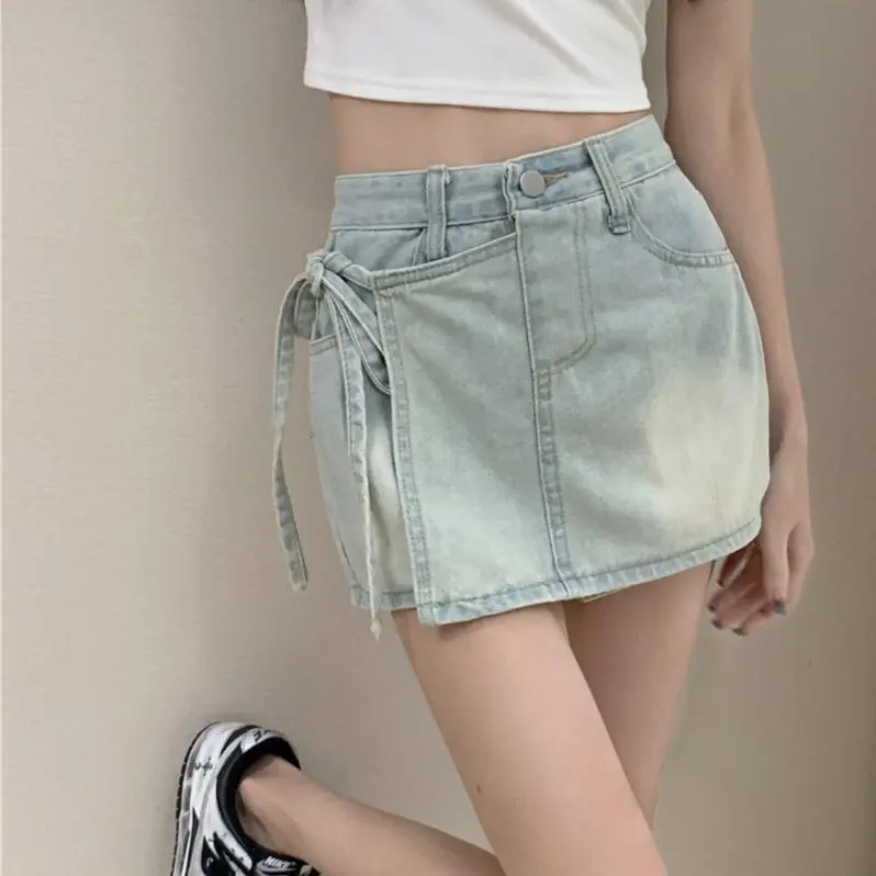 DOKZB Denim Shorts Women's Light Blue-5