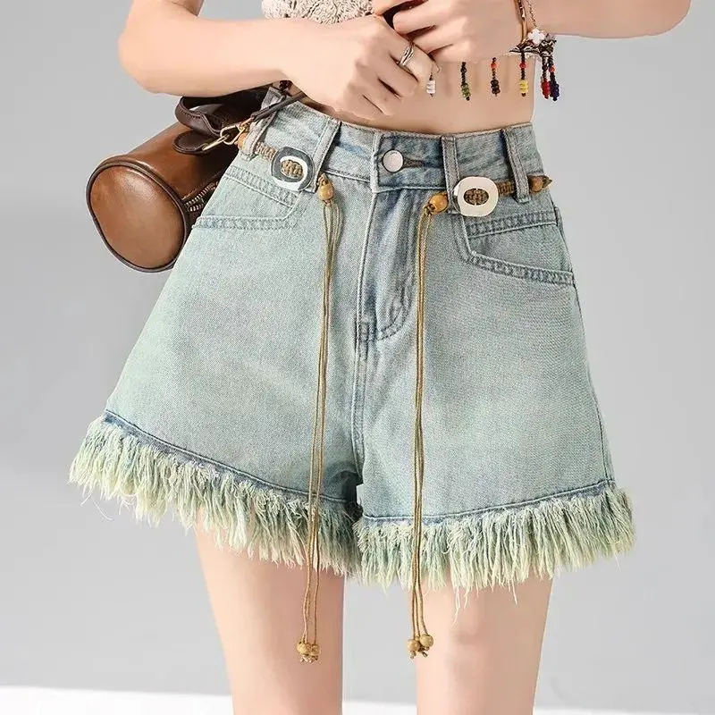DOKZB Denim Shorts Women's Light Blue-4