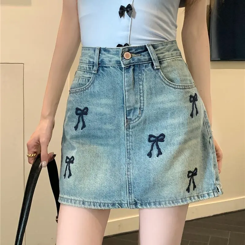 DOKZB Denim Short Skirts Women's-4