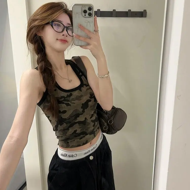 DOKZB Tank Tops Women's Camouflage-4