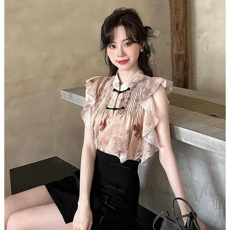 DOKZB Two Piece Skirt Sets Women's Pink-4